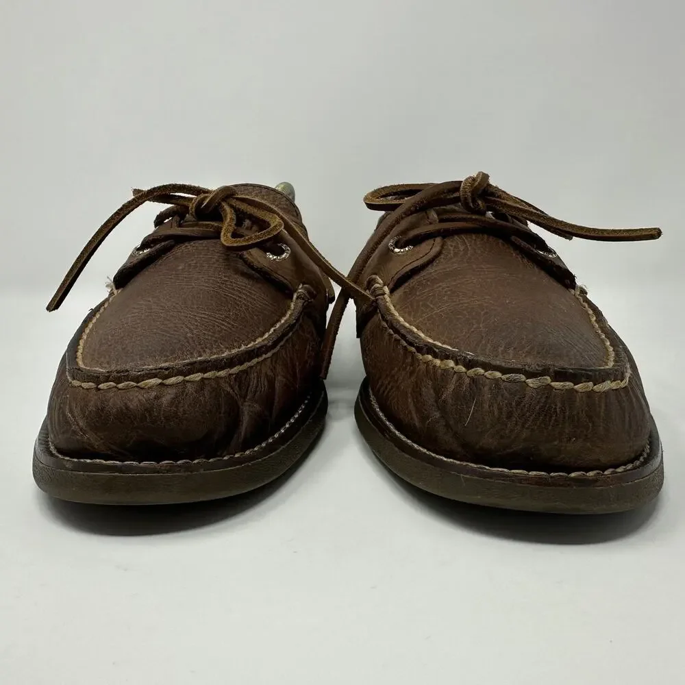 Sperry Gold Cup Leather 2-Eye Boat Shoes Mens 10 Brown Deck Casual Loafers Moc